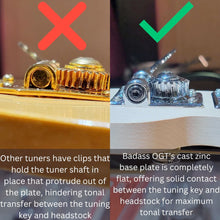 Load image into Gallery viewer, NEW Leo Quan® Badass 4-in-line set OGT™ Bass Keys Open Gear Large Post - GOLD