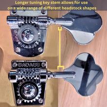 Load image into Gallery viewer, NEW Leo Quan® Badass 4-in-line set OGT™ Bass Keys Open Gear Large Post - GOLD