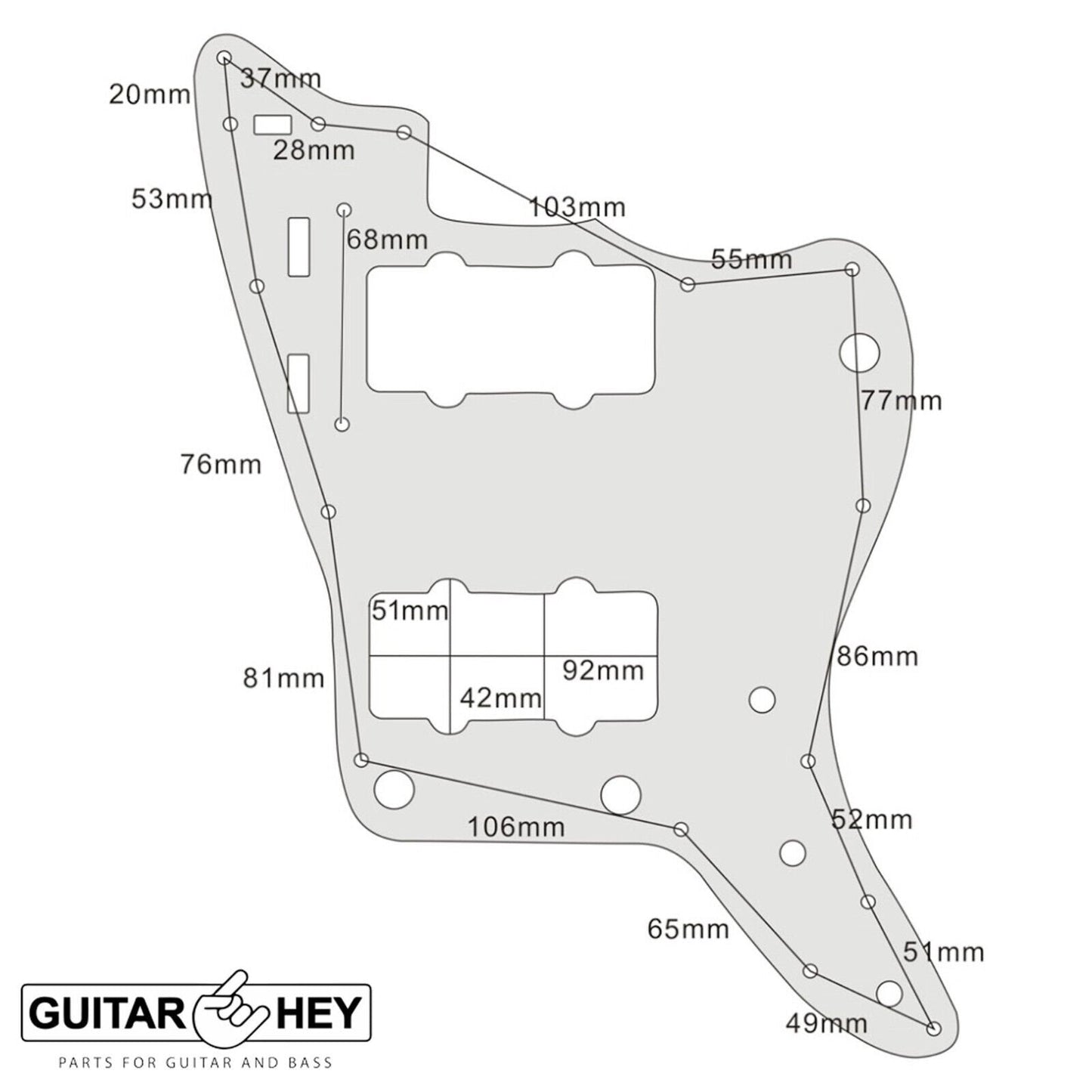 NEW 4-Ply Pickguard for Japan Fender Jazzmaster® - WHITE PEARLOID
