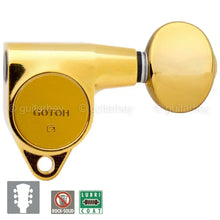 Load image into Gallery viewer, NEW Gotoh SG301-05 Tuning Keys L3+R3 Tuners Small OVAL Buttons 3x3 - GOLD