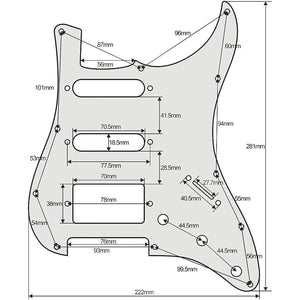 4-ply H/S/S Pickguard for Fender Stratocaster/Strat® 11-Holes PARCHMENT PEARLOID