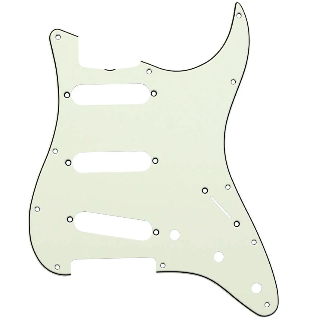 3-ply S/S/S Pickguard for ’63-’65 Fender Stratocaster/Strat® 11-Holes MINT CREAM