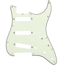 Load image into Gallery viewer, 3-ply S/S/S Pickguard for ’60-’62 Fender Stratocaster/Strat® 11-Holes MINT CREAM