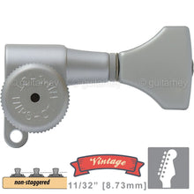 Load image into Gallery viewer, NEW Hipshot VINTAGE 6-in-Line Locking Tuners Non-Stag HS Buttons SATIN CHROME