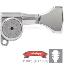 Load image into Gallery viewer, NEW Hipshot Vintage L3+R3 LOCKING Mini Tuners Small HS Buttons 3x3 - CHROME