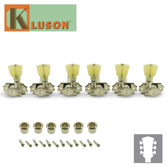 NEW Kluson 3 Per Side Revolution Series G-Mount Non-Collared Tuners 3x3 - NICKEL