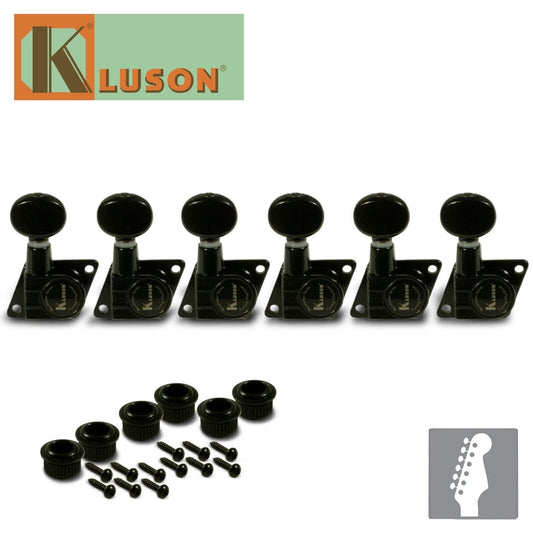 NEW Kluson® REVOLUTION™ F-Mount Tuners Set for Fender 6 in-line - BLACK