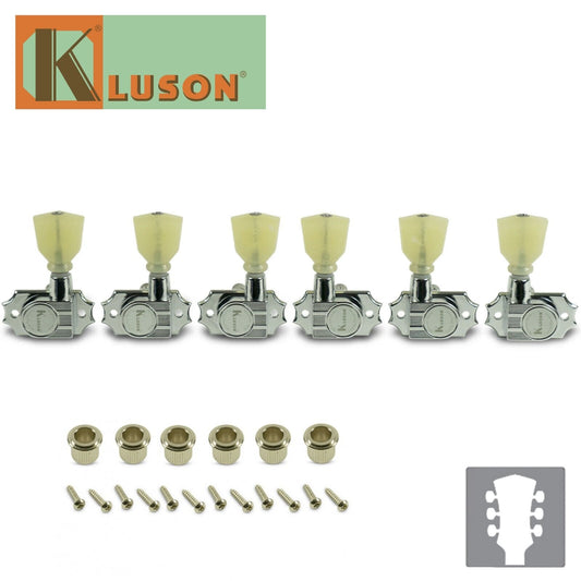 NEW Kluson 3 Per Side Revolution Series G-Mount Non-Collared Tuners 3x3 - CHROME