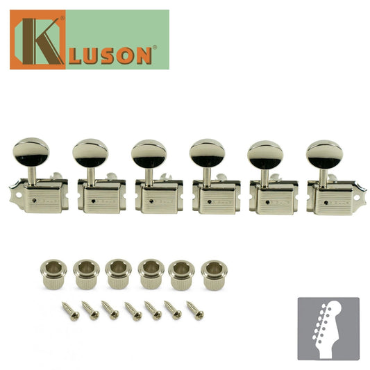 NEW Kluson 6 In Line Deluxe Series Vintage Tuning Machines Single Line - NICKEL