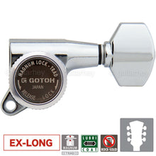 Load image into Gallery viewer, NEW Gotoh SG381-07 MGT LOCKING Tuners L3+R3 Set Ex-Long Posts 3x3 - CHROME