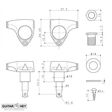 Carregar imagem no visualizador da galeria, NEW Gotoh SGV510Z-EL5 Tuners L3+R3 Guitar Tuning Keys 1:21 Ratio, 3x3 - CHROME