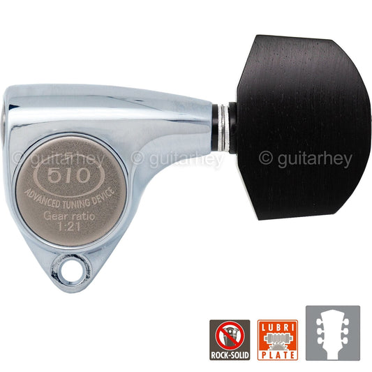 NEW Gotoh SGV510Z-EN01 Tuners L3+R3 Guitar Tuning Keys 1:21 Ratio, 3x3 - CHROME