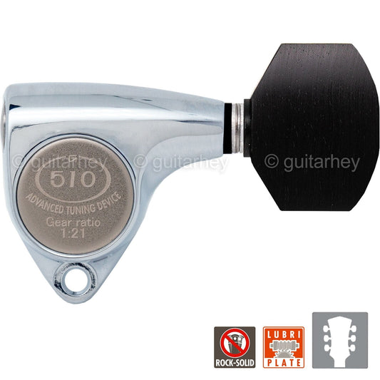 NEW Gotoh SGV510Z-EN07 Tuners L3+R3 Guitar Tuning Keys 1:21 Ratio, 3x3 - CHROME