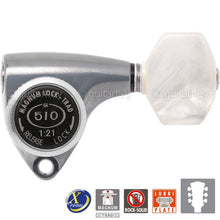 Load image into Gallery viewer, NEW Gotoh SGV510Z-P7 MGT L3+R3 LOCKING Tuners Set 3x3 - ANTIQUE X-FINISH CHROME