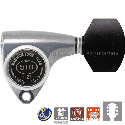 NEW Gotoh SGV510Z-EN07 MGT L3+R3 LOCKING Tuners Set 3x3, ANTIQUE X-FINISH CHROME