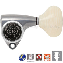 Load image into Gallery viewer, NEW Gotoh SGV510Z-VL5 MGT L3+R3 LOCKING Tuners Set 3x3 - ANTIQUE X-FINISH CHROME