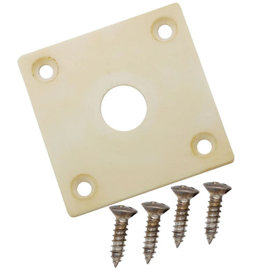 RELIC Vintage Style Plastic Jack Plate Square for Les Paul Guitar - LIGHT CREAM