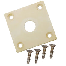 Load image into Gallery viewer, RELIC Vintage Style Plastic Jack Plate Square for Les Paul Guitar - LIGHT CREAM