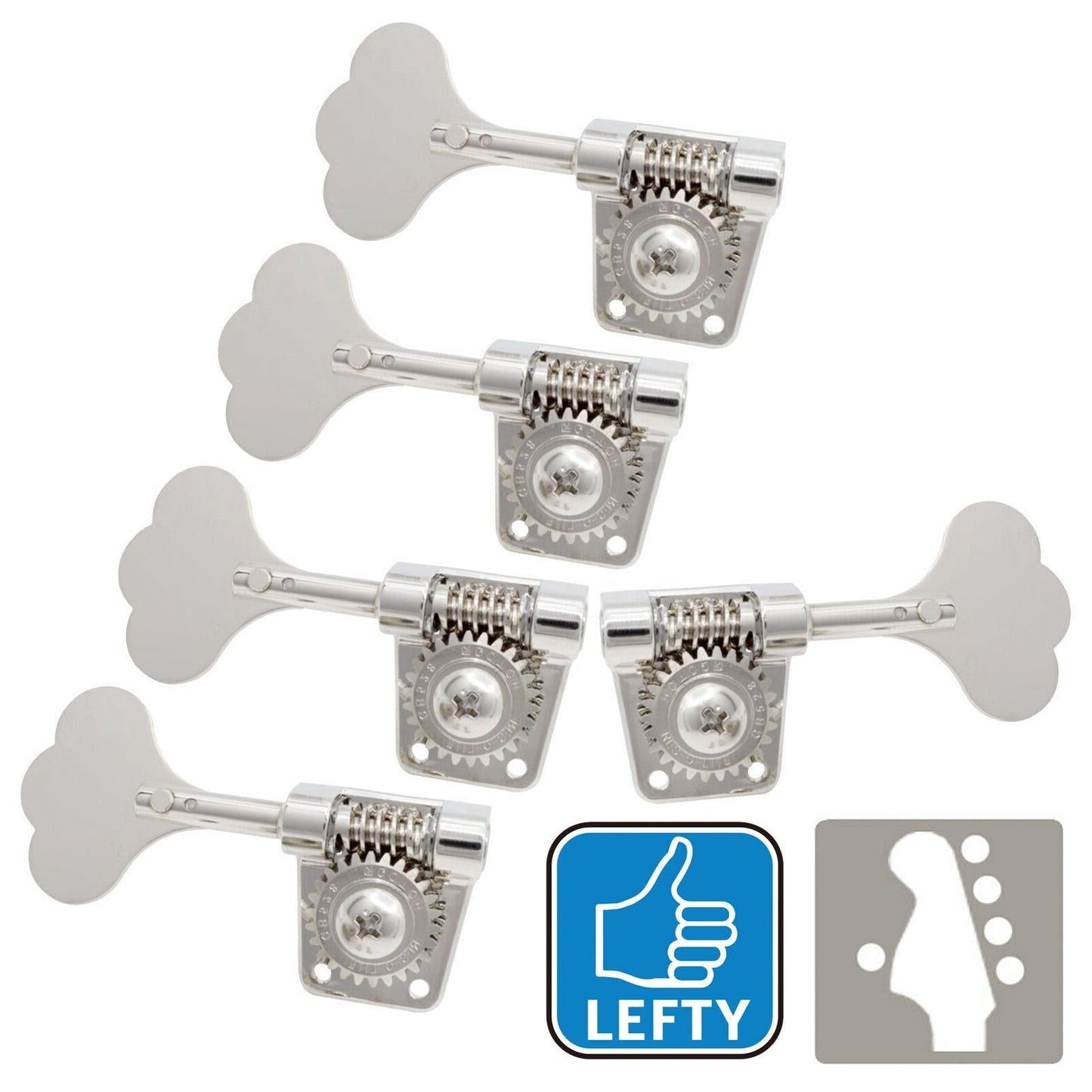 NEW Gotoh Res-O-Lite GB528 Vintage Style Bass L1+R4 Set Lightweight 1x4 - NICKEL