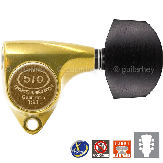 NEW Gotoh SGV510Z-EN01 Tuning Keys Set 1:21 Ratio 3x3 - ANTIQUE X-FINISH GOLD