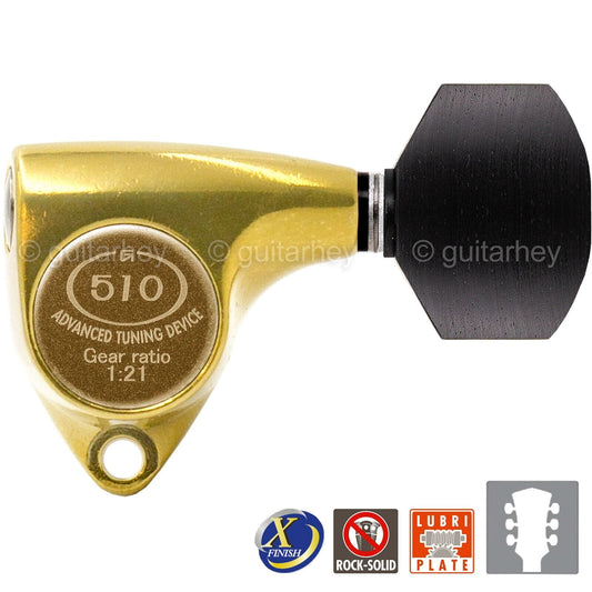 NEW Gotoh SGV510Z-EN07 Tuning Keys Set 1:21 Ratio 3x3 - ANTIQUE X-FINISH GOLD