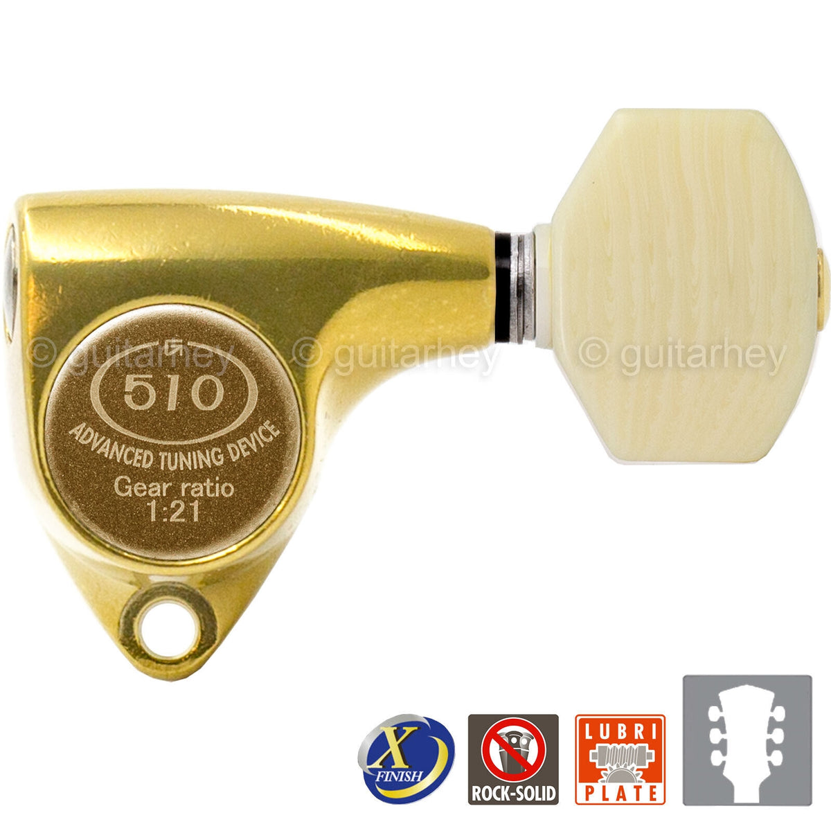 NEW Gotoh SGV510Z-M07 Tuning Keys Set 1:21 Ratio 3x3 - ANTIQUE X-FINISH GOLD