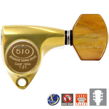 Load image into Gallery viewer, NEW Gotoh SGV510Z-P8 Tuning Keys Set 1:21 Ratio 3x3 - ANTIQUE X-FINISH GOLD