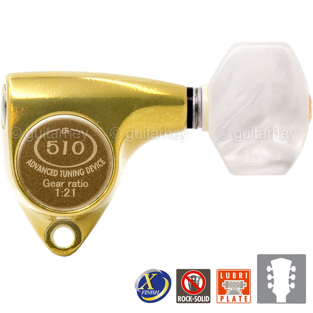 NEW Gotoh SGV510Z-P7 Tuning Keys Set 1:21 Ratio 3x3 - ANTIQUE X-FINISH GOLD