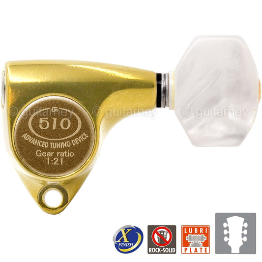 NEW Gotoh SGV510Z-P7 Tuning Keys Set 1:21 Ratio 3x3 - ANTIQUE X-FINISH GOLD
