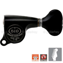 Carregar imagem no visualizador da galeria, NEW Gotoh SGS510Z-S5 6 in Line Set Mini Tuners Small Buttons 18:1 - BLACK SATIN