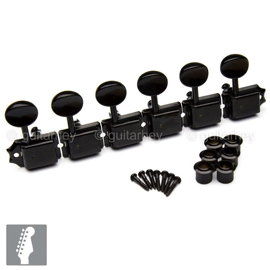NEW Gotoh SD91-05M 6 in-line Vintage Style Tuners for Fender Strat Tele - BLACK
