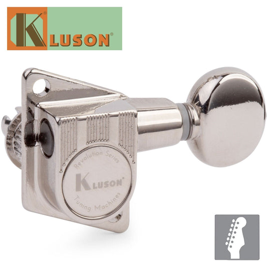 NEW Kluson® REVOLUTION™ F-Mount Tuners Set for Fender 6 in-line - NICKEL