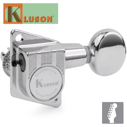 NEW Kluson® REVOLUTION™ F-Mount Tuners Set for Fender 6 in-line - CHROME