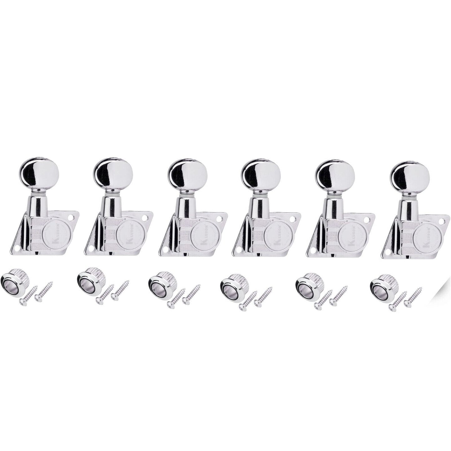 NEW Kluson® REVOLUTION™ F-Mount Tuners Set for Fender 6 in-line - CHROME