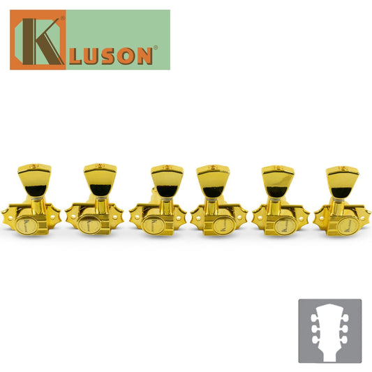 NEW Kluson 3 Per Side Revolution Series G-Mount Tuning Machines 3x3 - GOLD