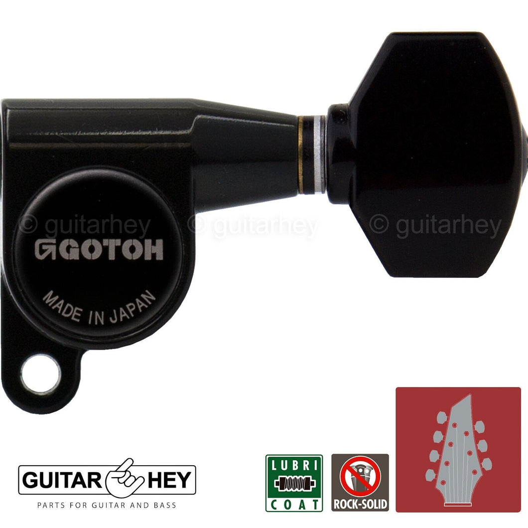 NEW Gotoh SG360-07 Tuners 7-String Small Tuning Keys L4+R3 Set 4x3 - BLACK