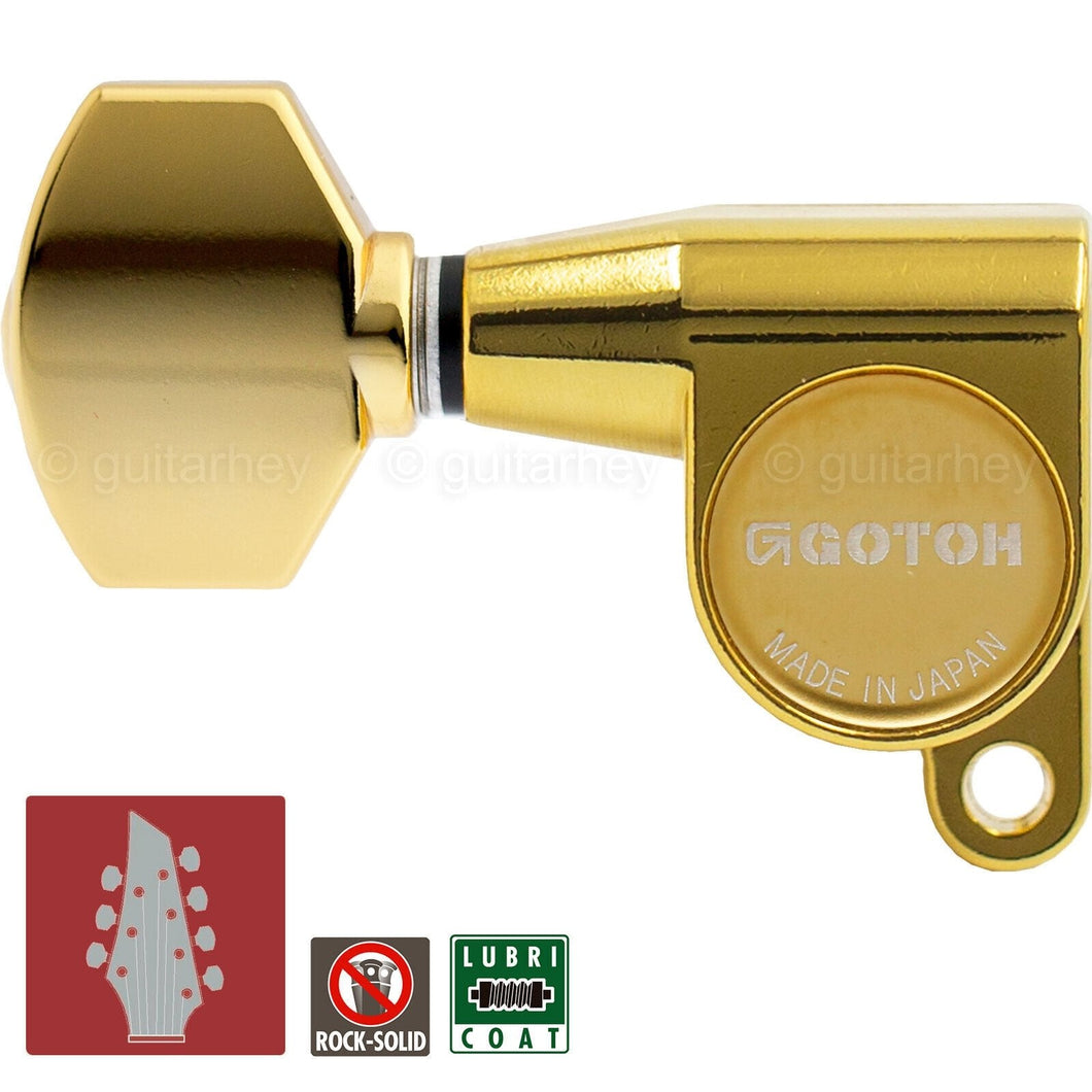 NEW Gotoh SG360-07 Tuners 7-String Small Tuning Keys L3+R4 Set 3x4 - GOLD