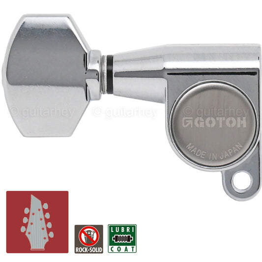 NEW Gotoh SG360-07 Tuners 7-String Small Tuning Keys L3+R4 Set 3x4 - CHROME