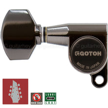 Carregar imagem no visualizador da galeria, NEW Gotoh SG360-07 Tuners 7-String Small Tuning Keys L3+R4 Set 3x4 - COSMO BLACK