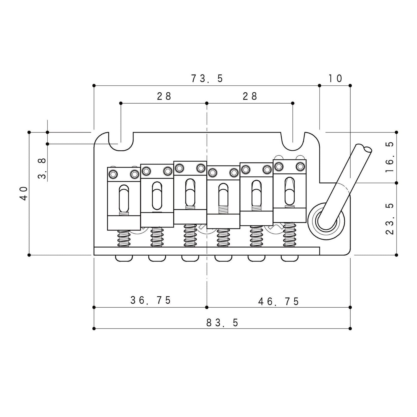 NEW Gotoh 510TS-SF1 Non-locking 2 Point Tremolo Bridge 37mm STEEL Block - CHROME