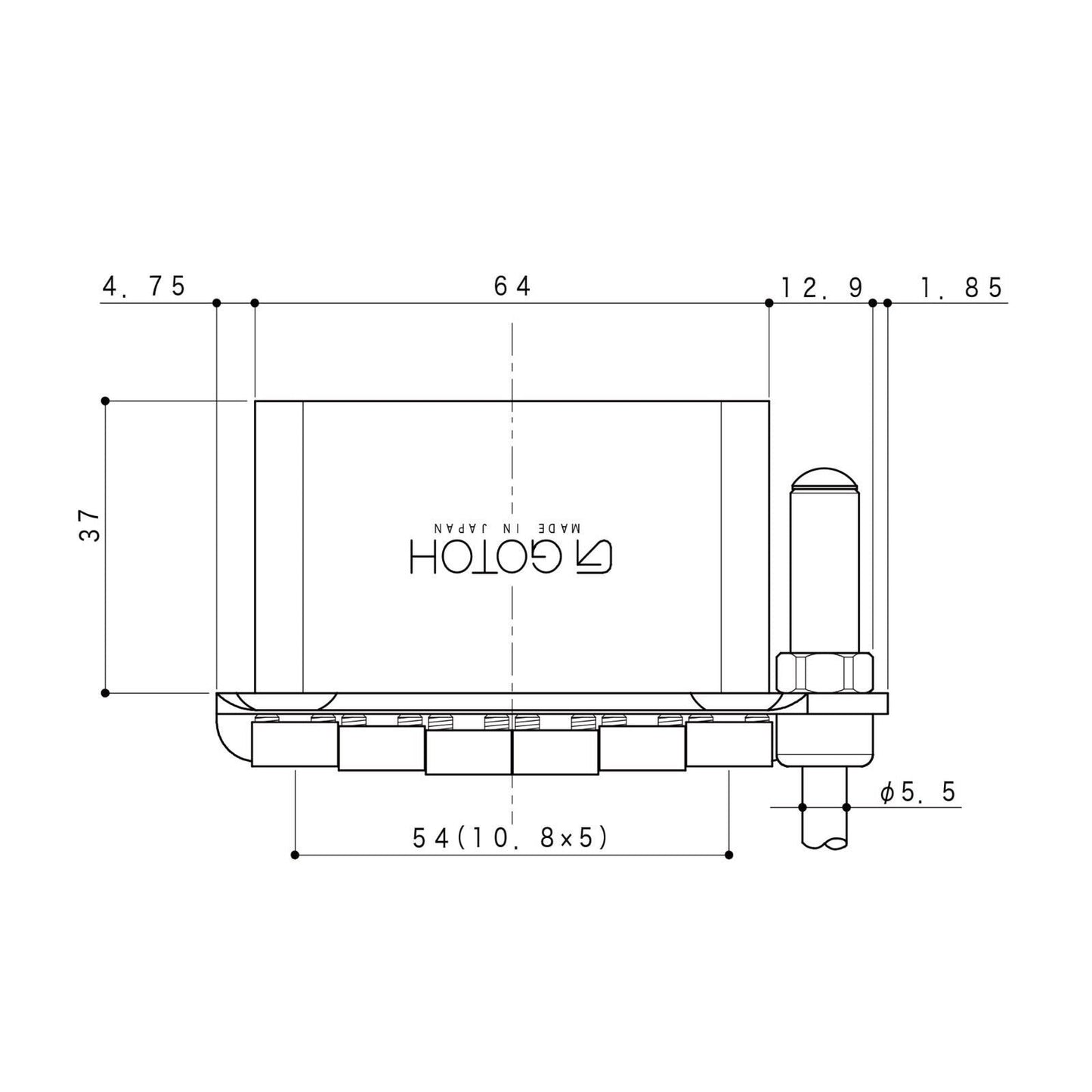 NEW Gotoh 510TS-SF1 Non-locking 2 Point Tremolo Bridge 37mm STEEL Block - CHROME