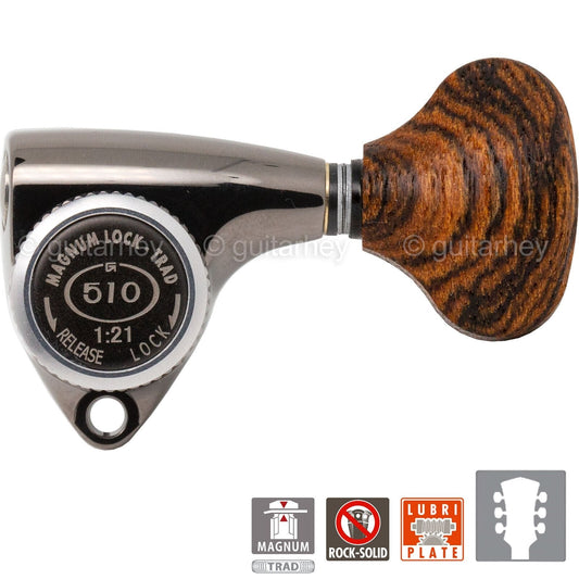 NEW Gotoh SGV510Z-RL5 MGT L3+R3 LOCKING Tuners Set 21:1 Gear 3x3 - COSMO BLACK