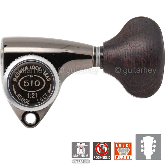 NEW Gotoh SGV510Z-TL5 MGT L3+R3 LOCKING Tuners Set 21:1 Gear 3x3 - COSMO BLACK