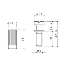 Load image into Gallery viewer, (2) Gotoh M8 METRIC Studs and Anchors for Stop Tailpiece - NICKEL