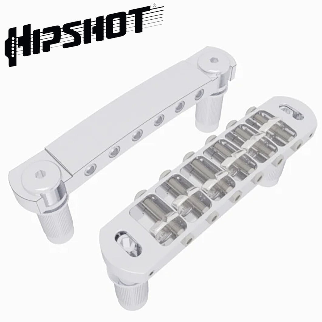 NEW Hipshot 6 String Tone-A-Matic Guitar Bridge and Tailpiece Notched - CHROME