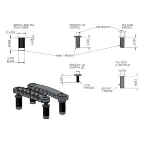 NEW Hipshot 6 String Tone-A-Matic Guitar Bridge and Tailpiece Notched - CHROME