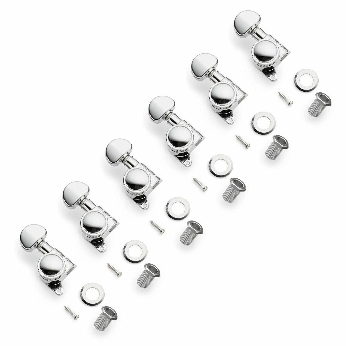 NEW Grover 505CL6 LEFTY Mini Roto-Grip Locking Rotomatic 6 In line Tuner CHROME