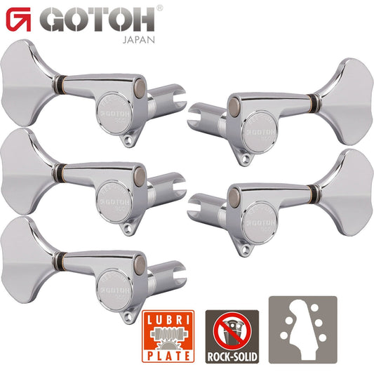 NEW Gotoh GB350 RES-O-LITE L2+R3 Aluminum Bass 5-String Tuning Keys 2x3 - CHROME