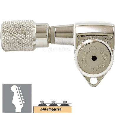 NEW Hipshot 6 inline LEFT HAND Non-Staggered KNURLED Open-Gear Grip-Lock, NICKEL