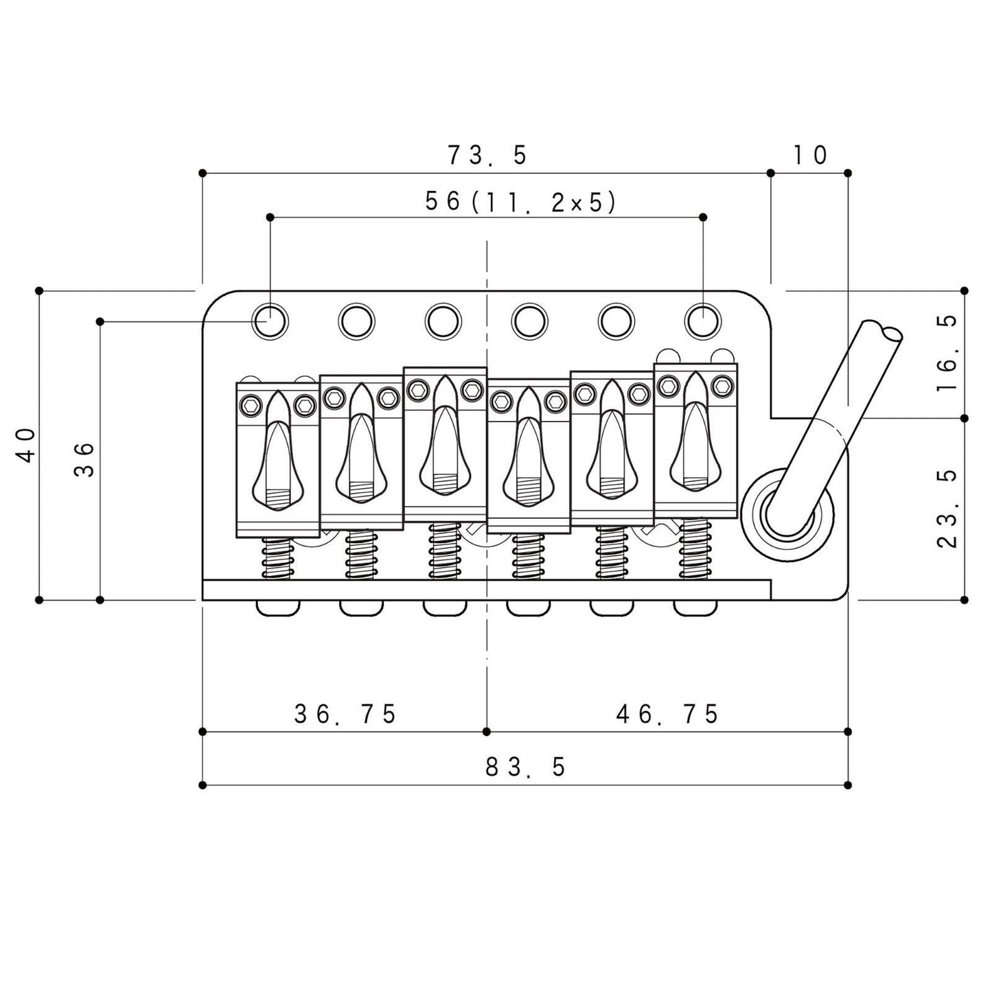 NEW Gotoh 510TS-BS2 Non-locking Tremolo Bridge 37mm Steel Block - CHROME